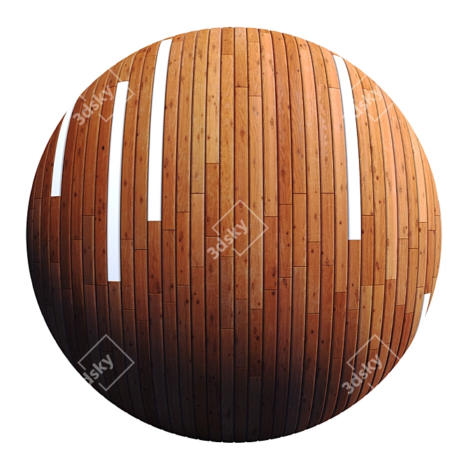 Striped Wood + Light Panels: PBR 4K & 2 Mats 3D model image 3