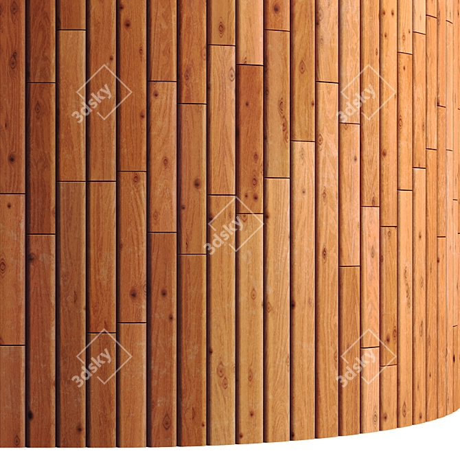 Striped Wood + Light Panels: PBR 4K & 2 Mats 3D model image 4