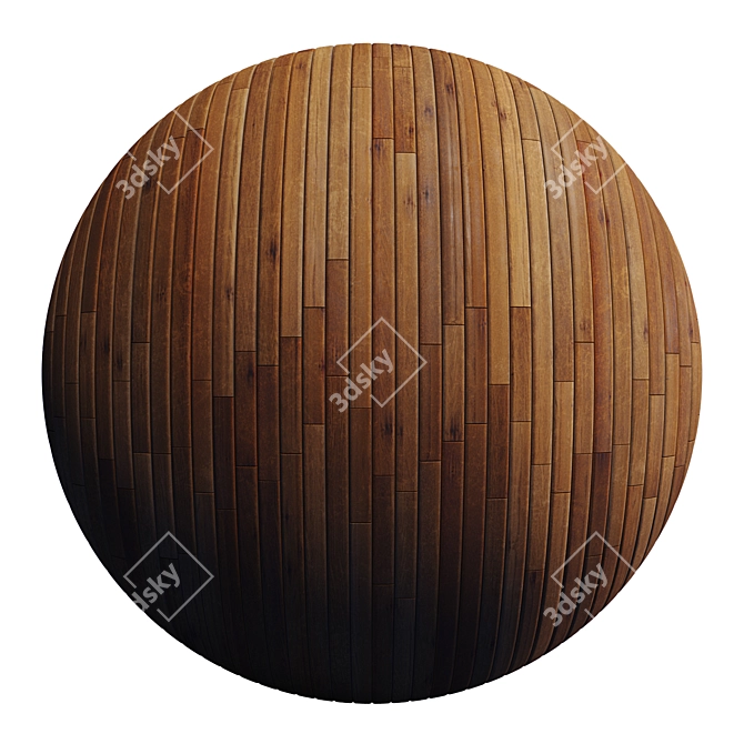 Striped Wood + Light Panels PBR 4K 3D model image 2