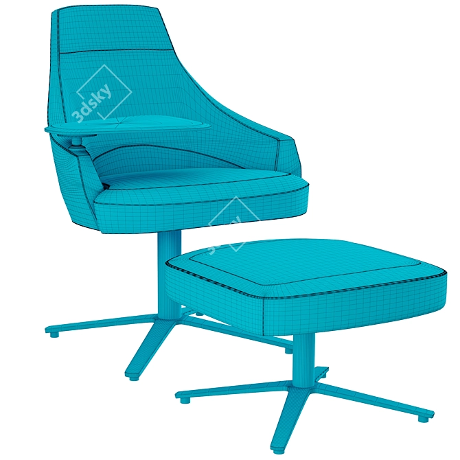Cumberland Clover Swivel Chair 3D model image 3