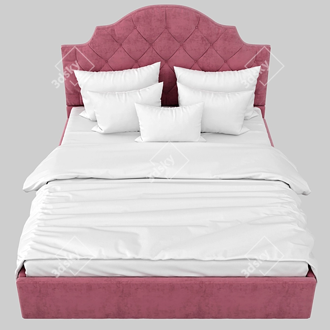 Elegant Carriage Coupler Bed 3D model image 2