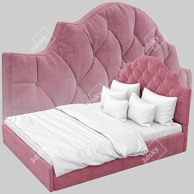 Elegant Carriage Coupler Bed 3D model image 3