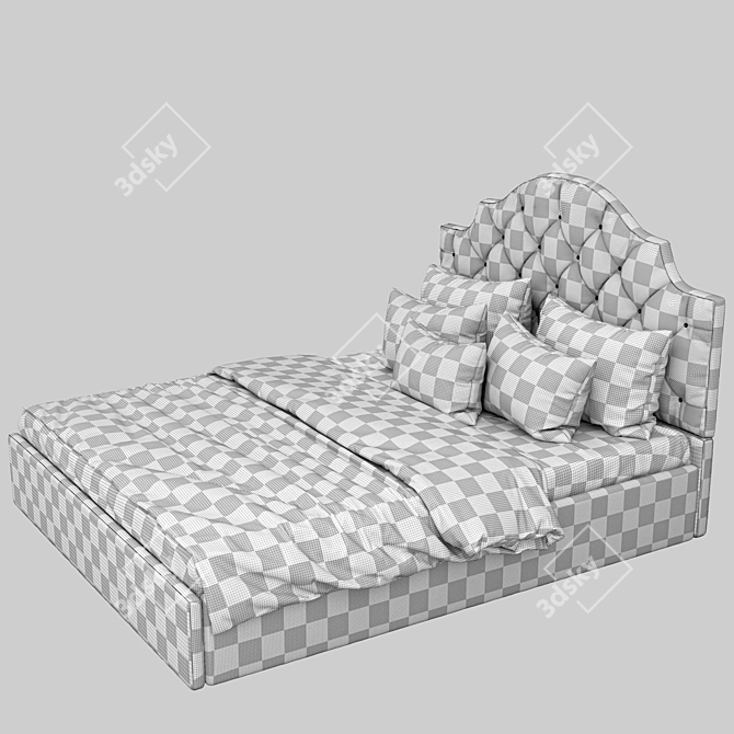 Elegant Carriage Coupler Bed 3D model image 4