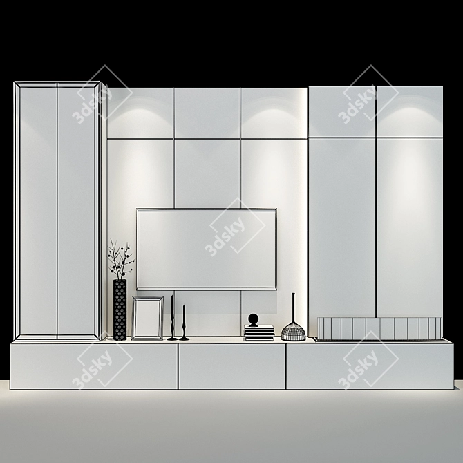 Modular TV Shelf: Sleek & Stylish 3D model image 3