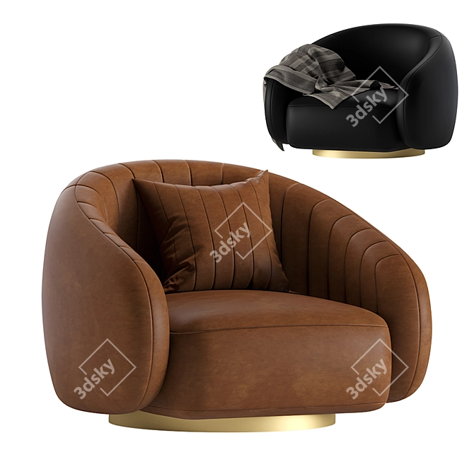 Elegant Swivel Leather Chair: Brice by Eichholtz 3D model image 1