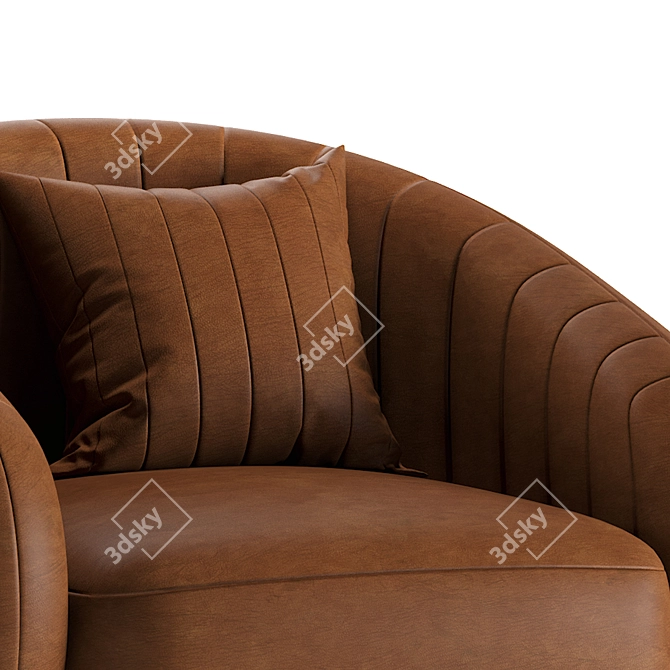 Elegant Swivel Leather Chair: Brice by Eichholtz 3D model image 3