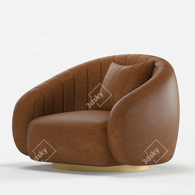 Elegant Swivel Leather Chair: Brice by Eichholtz 3D model image 5