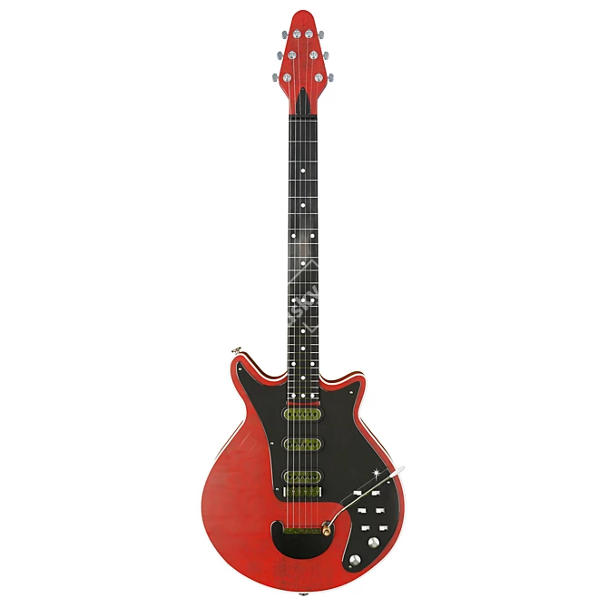 Title: Classic Red Special Guitar 3D model image 4