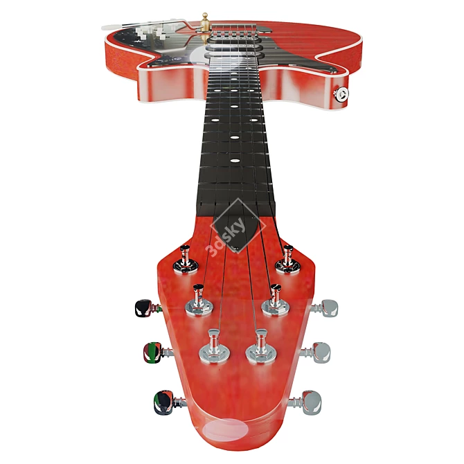Title: Classic Red Special Guitar 3D model image 2