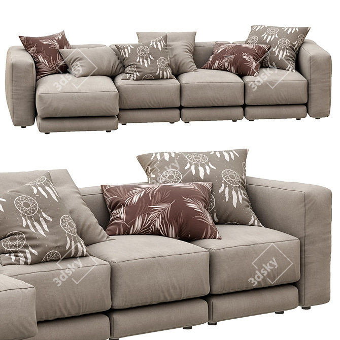 Modern Lewis Sofa: Montauksofa Excellence 3D model image 3