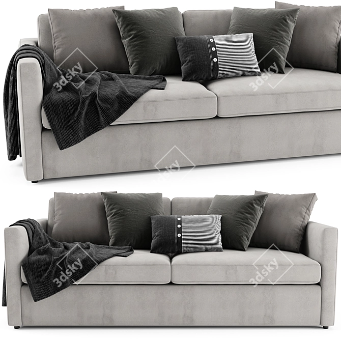 Modern West Elm Harris Sofa 3D model image 2