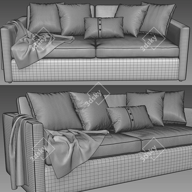 Modern West Elm Harris Sofa 3D model image 4