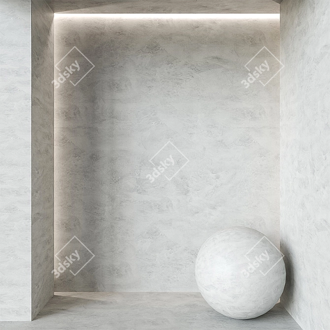 Sleek Gray Textured Plaster 3D model image 2