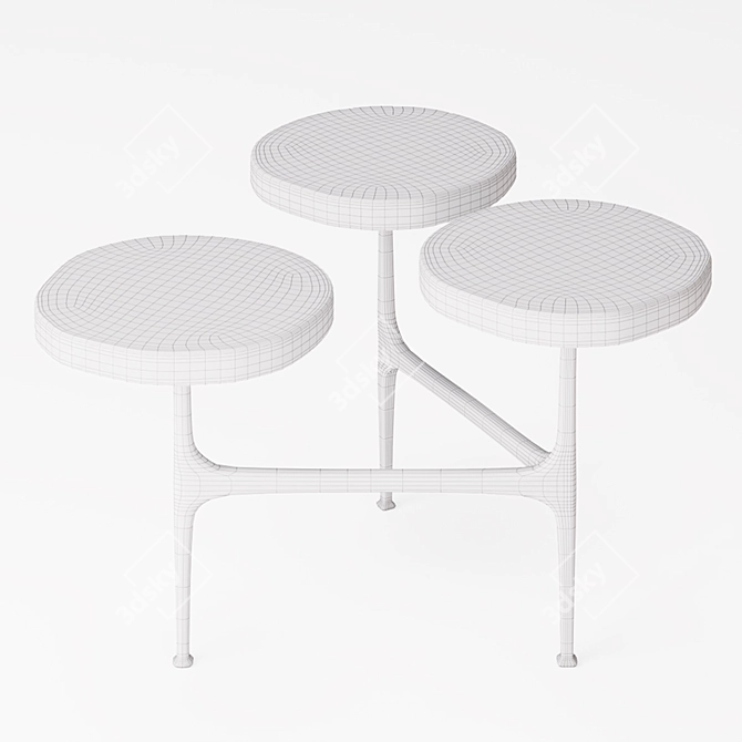 Modern Elegance: Agatha 3-Piece Coffee Table 3D model image 2