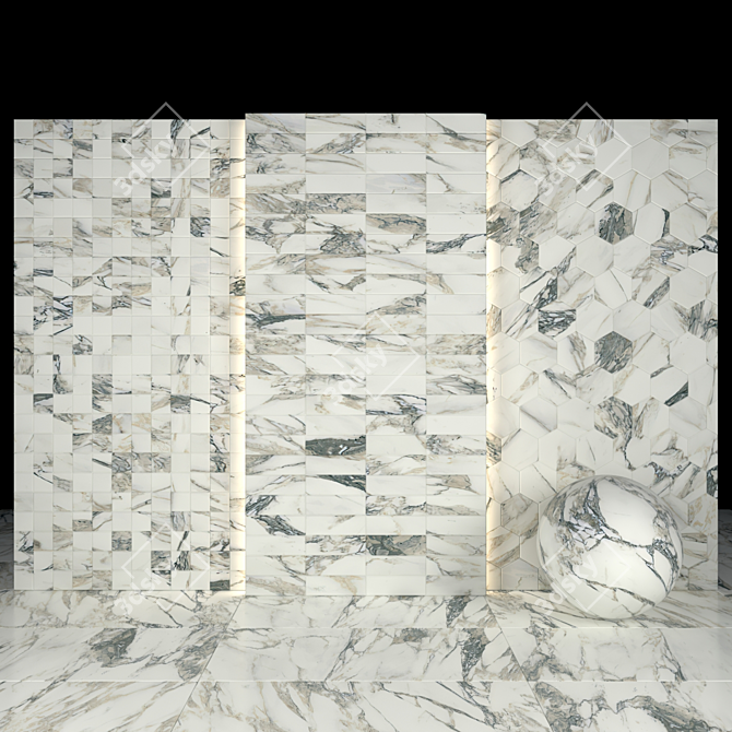 Luxury Arabescato Marble Collection 3D model image 3