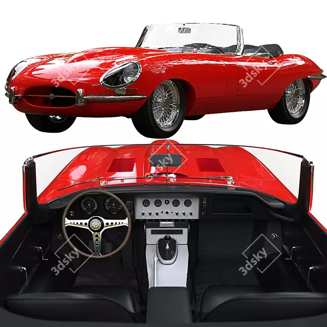 Classic Beauty: 1962 Jaguar E-Type 3D model image 7