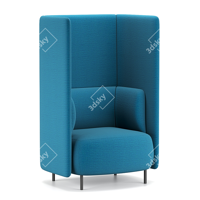 Elegant Buddy Hub Armchair 3D model image 4