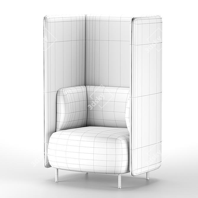 Elegant Buddy Hub Armchair 3D model image 6