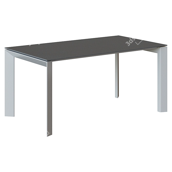 Minimalistic Gray Ceramic Dining Table 3D model image 1