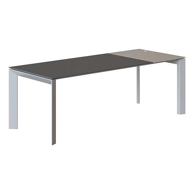 Minimalistic Gray Ceramic Dining Table 3D model image 2