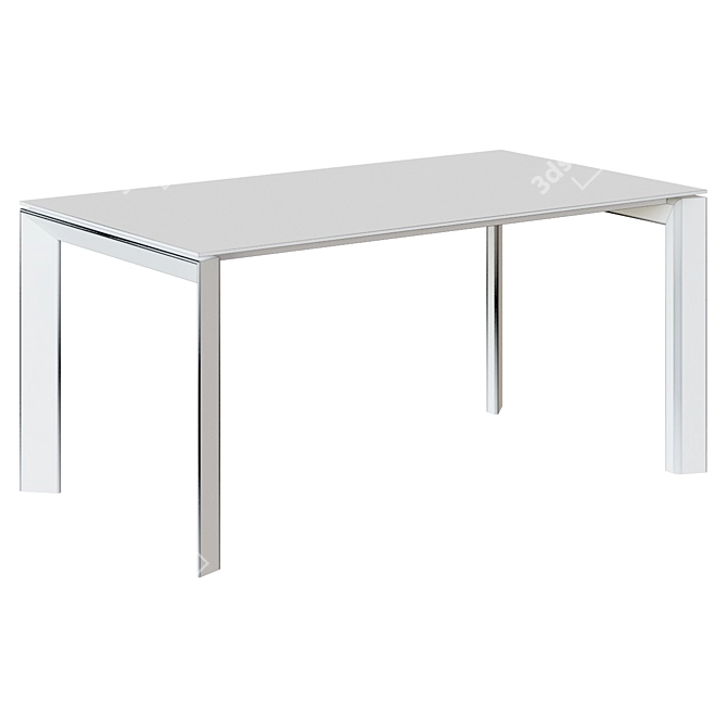 Minimalistic Gray Ceramic Dining Table 3D model image 3