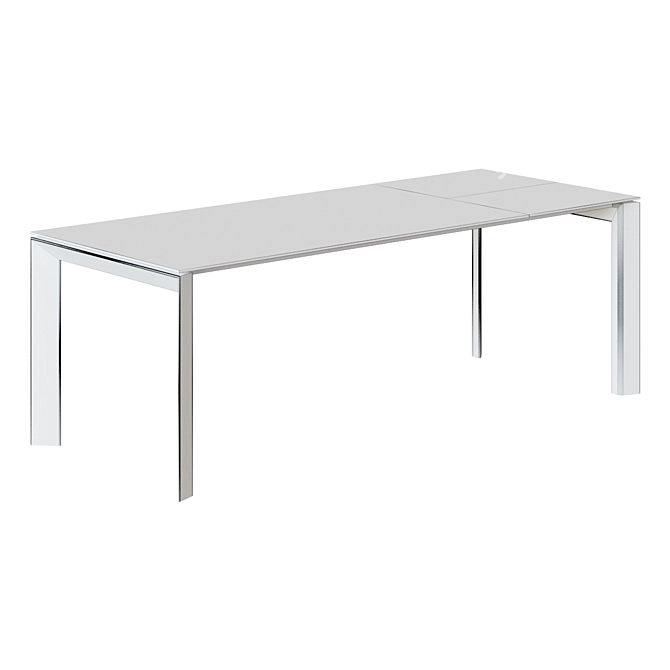 Minimalistic Gray Ceramic Dining Table 3D model image 4