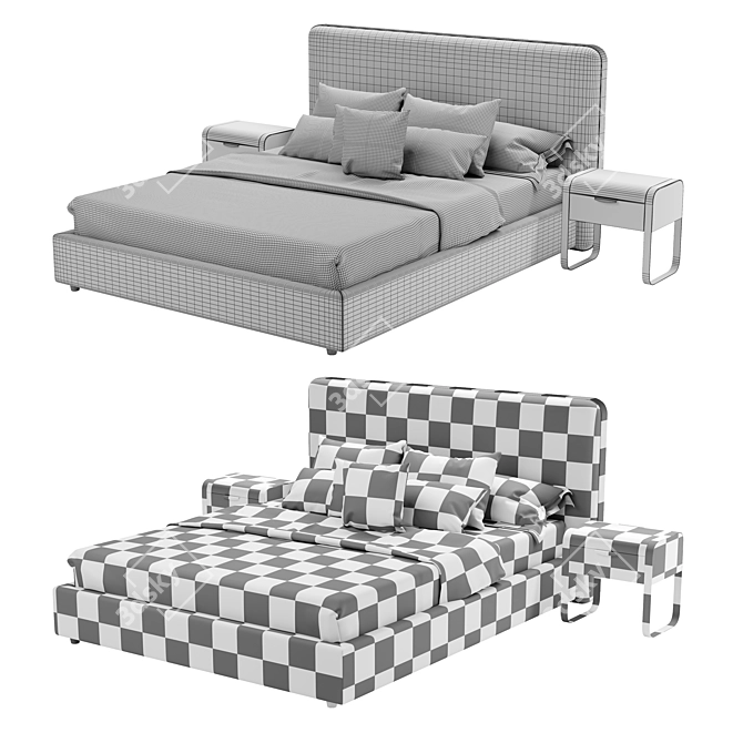 Title: Elegant Cantori Elvis Bed In 3D Max 3D model image 3