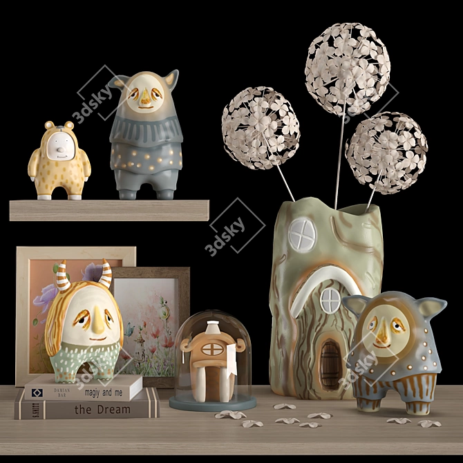 Dreamy Nursery Décor Set 3D model image 1