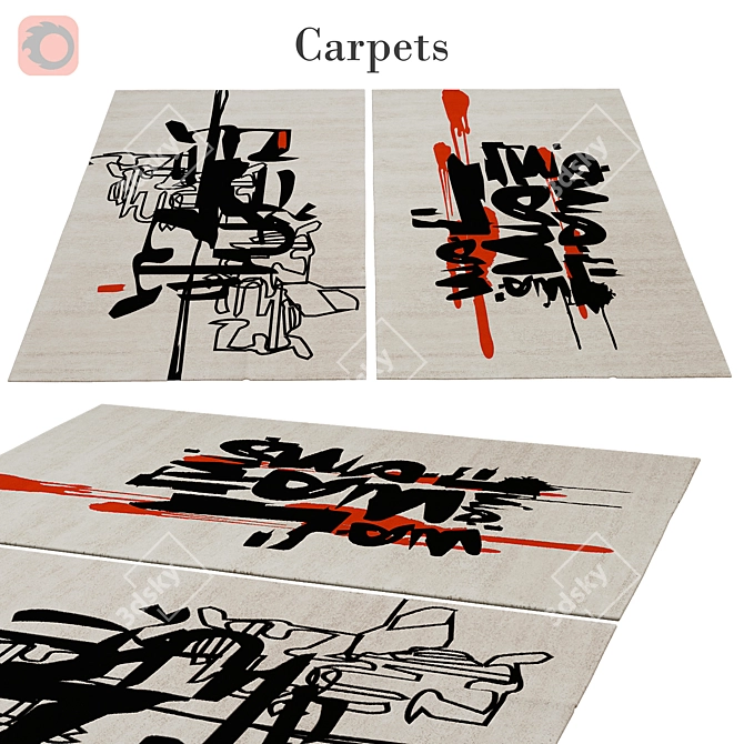 Stylish 304 Rug: Durable and Versatile 3D model image 1