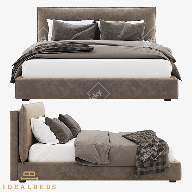 Elegant OM Lotus Bed 3D model image 2