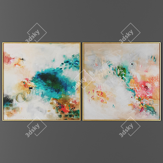 Elegant Dual Frame Set 3D model image 1