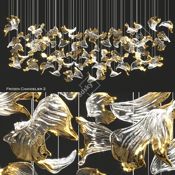 Ethereal Ice Chandelier by Barbora 3D model image 4