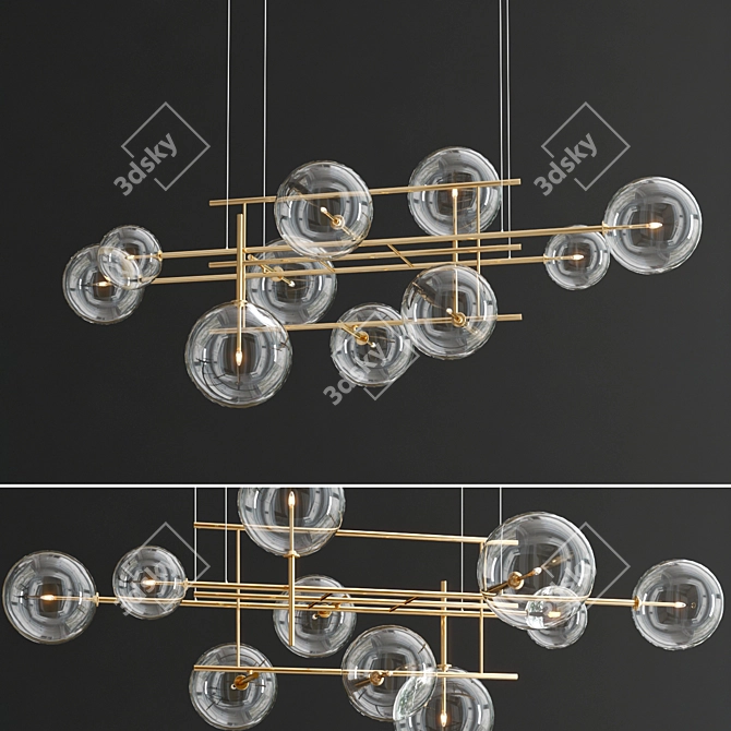 Handcrafted Brass Pendant Light 3D model image 1