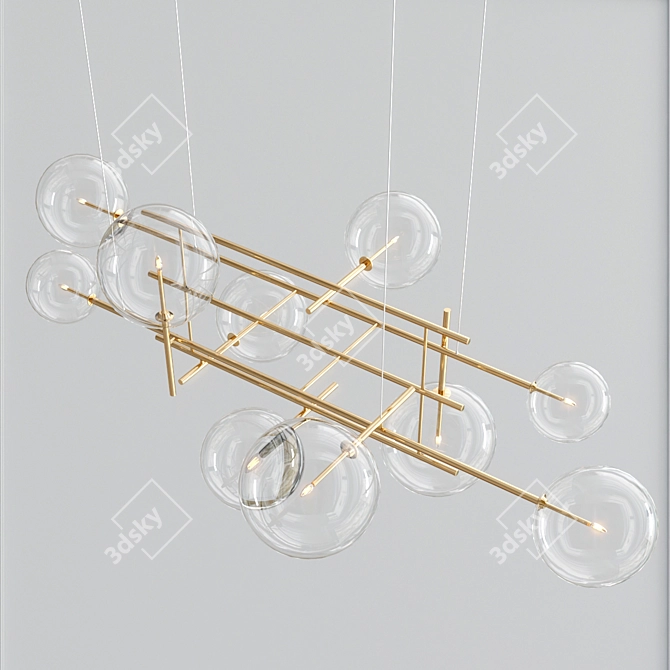 Handcrafted Brass Pendant Light 3D model image 2