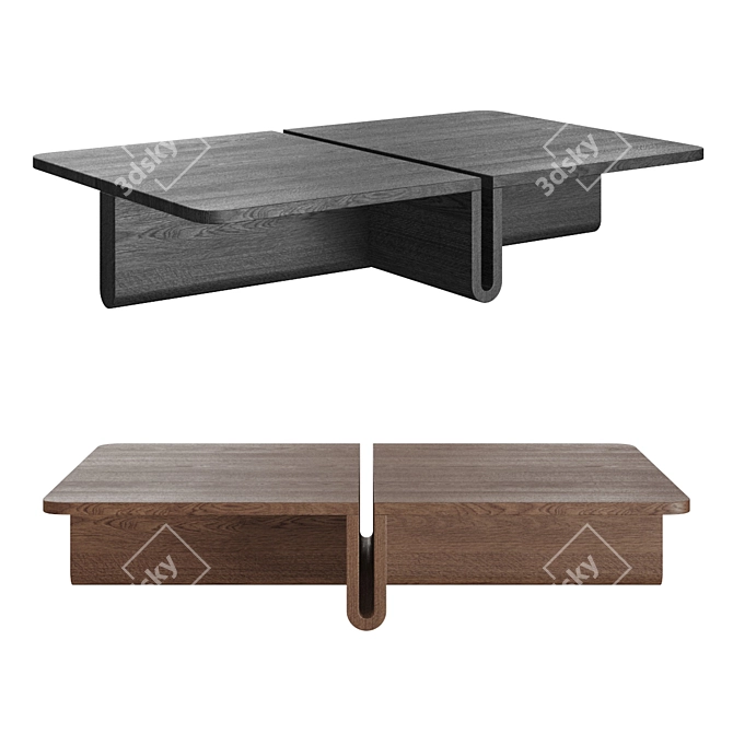 Split Top Coffee Table 3D model image 1