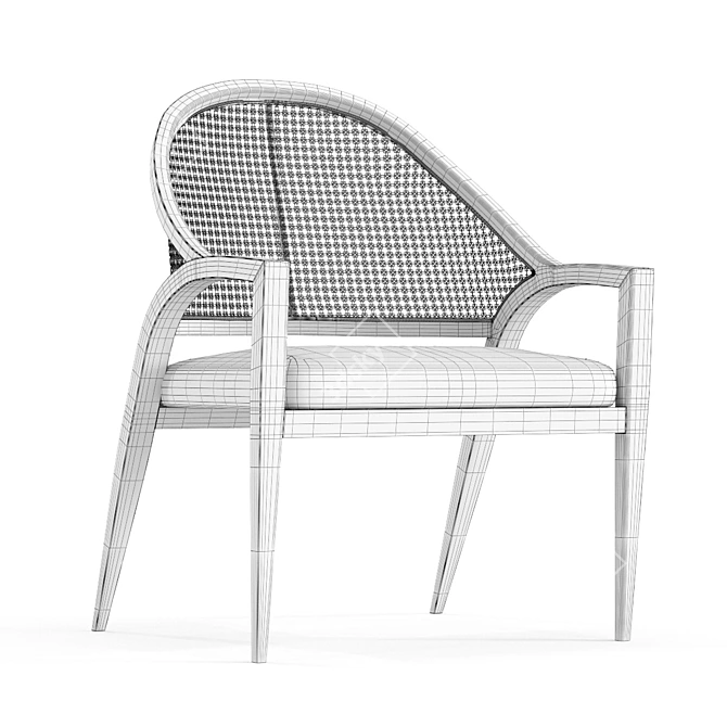 Sleek Armrest Horizon Chair 3D model image 4