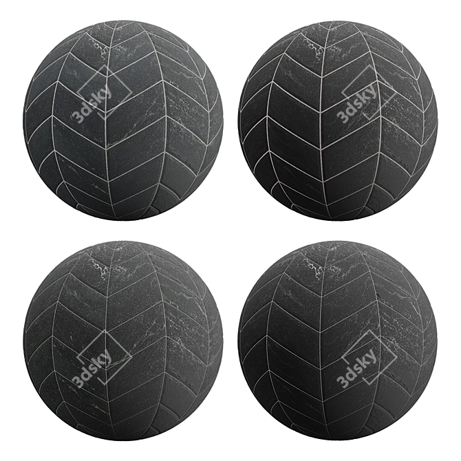 Basalt Chevron Tiles: Stylish and Durable 3D model image 6