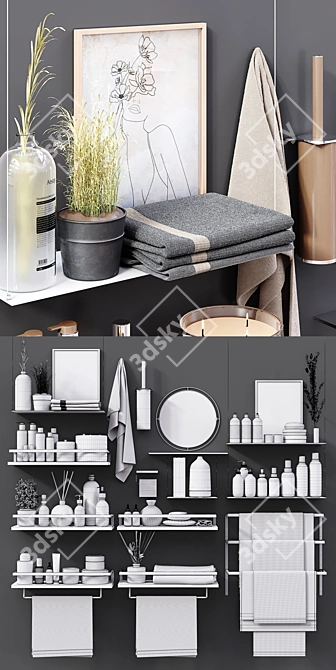 Elevate Your Bathroom: Collaction Set 3D model image 5