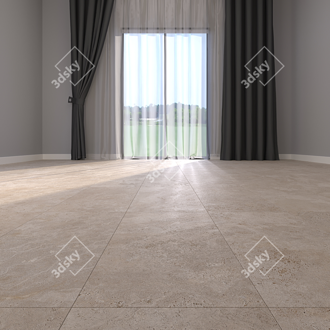 Navona Honey Cross: Elegant Floor Tiles 3D model image 2