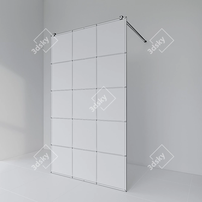 Stylish Black Shower Partition 3D model image 2