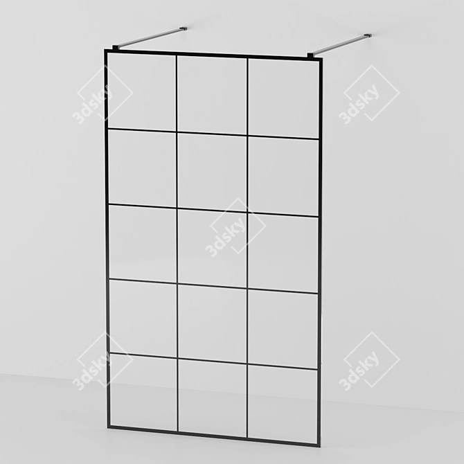 Stylish Black Shower Partition 3D model image 3