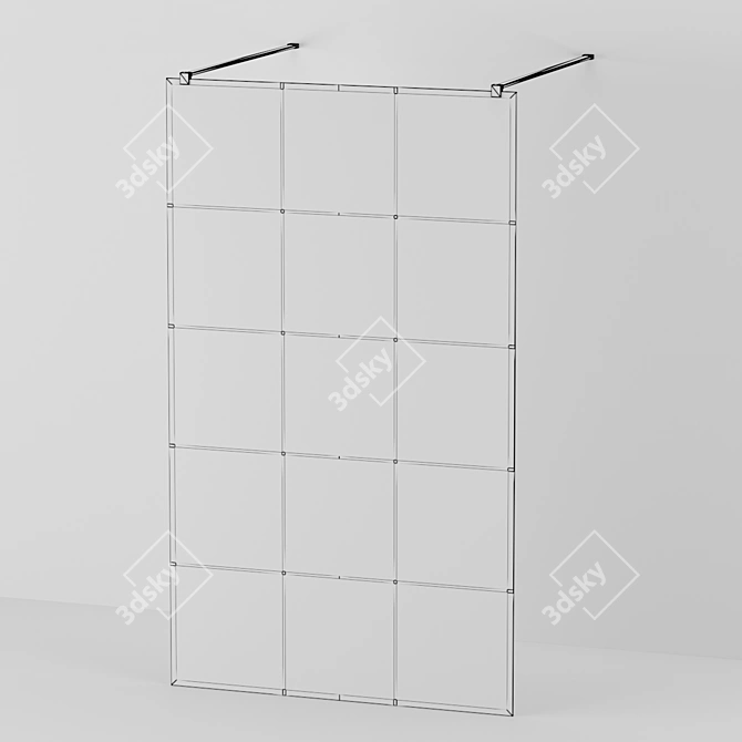 Stylish Black Shower Partition 3D model image 4