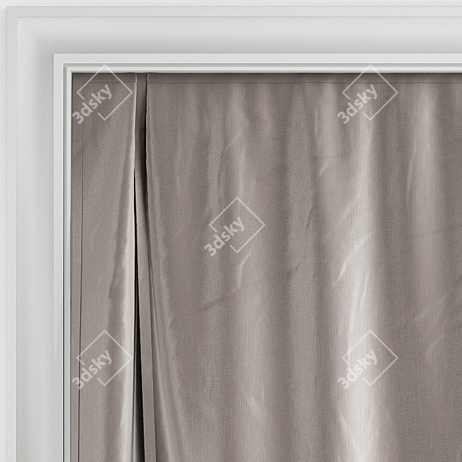 Elegant French Window Roman Blinds 3D model image 3