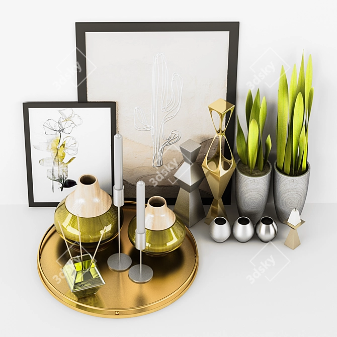 Elegant Decor Set 2015 3D model image 2