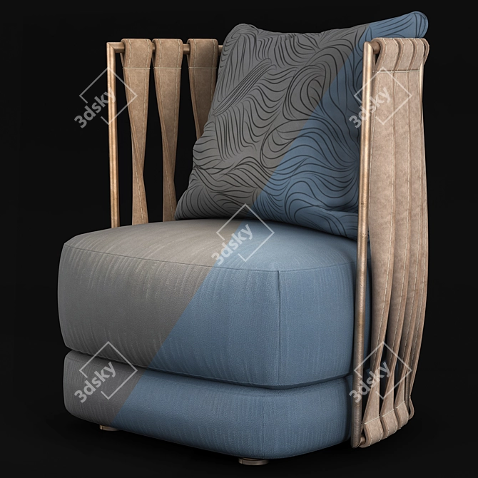 Modern Fabric Sofa Set 3D model image 2