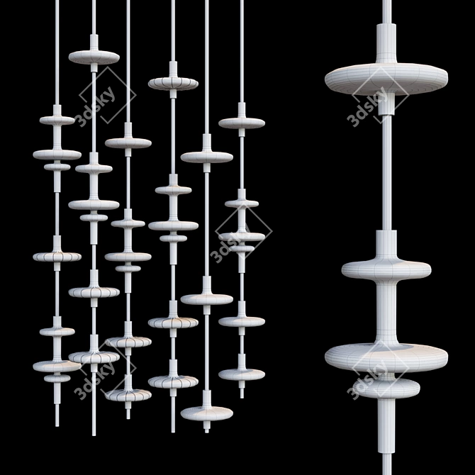 Hydra-Gamma Suspension Pendant Light 3D model image 3