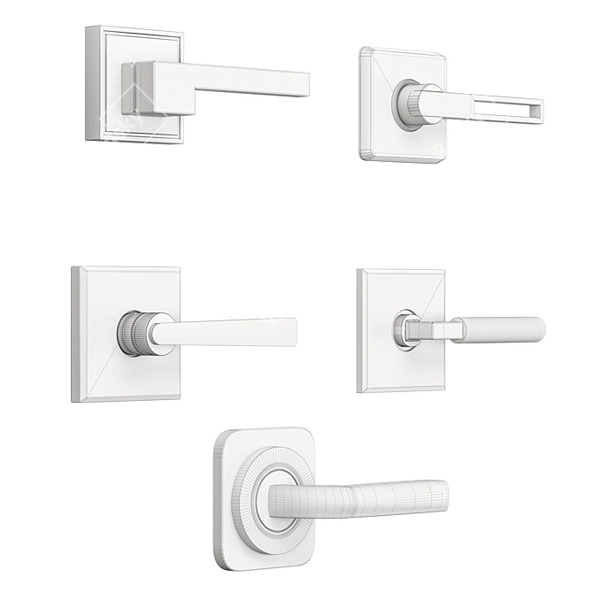 Sleek Modern Door Handle 3D model image 5