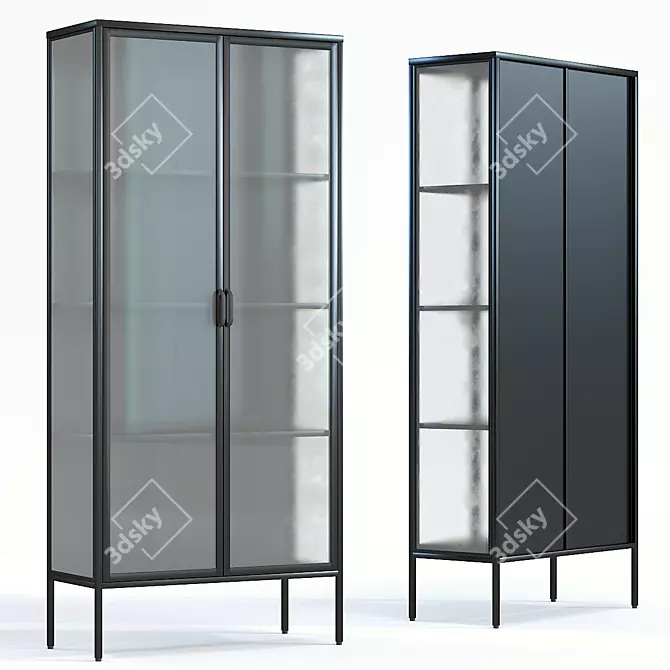 Urban Chic Large Display Cabinet 3D model image 1