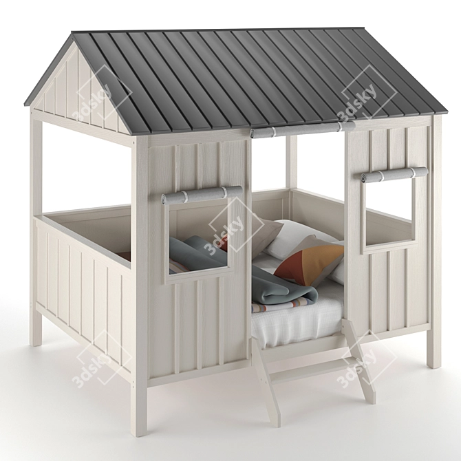 Cozy Kids Cabin Bed 3D model image 1