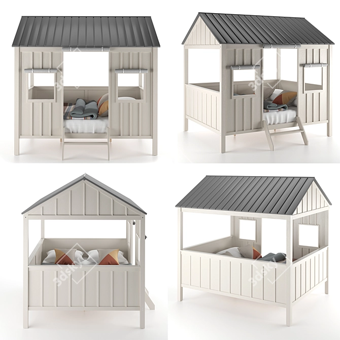 Cozy Kids Cabin Bed 3D model image 2